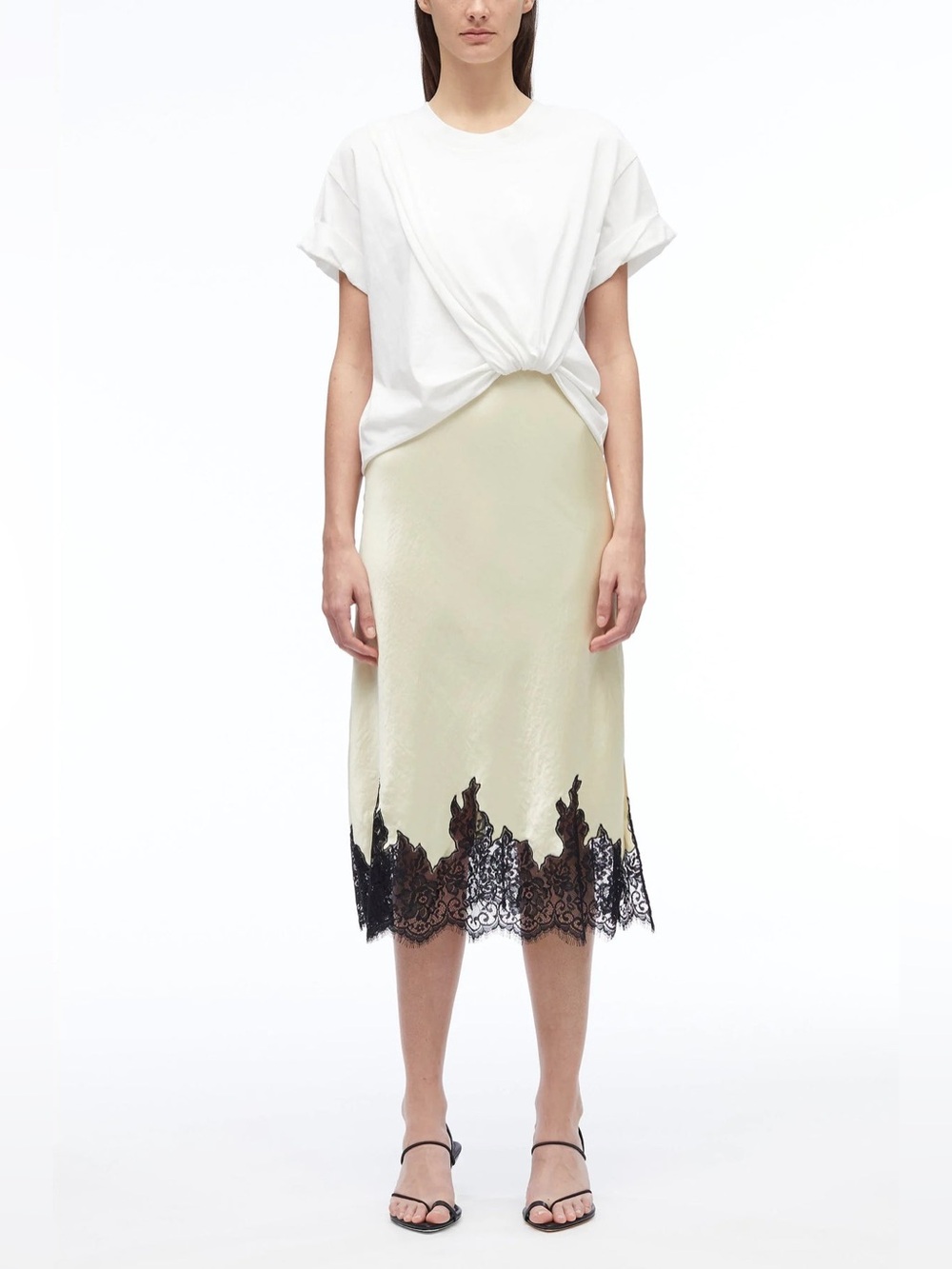 NWT 3.1 Phillip Lim Draped cotton jersey T-shirt white minimalist capsule luxury